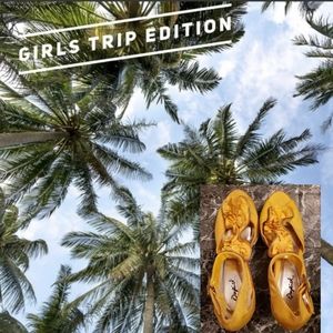 Girls Trip Edition: “Yellow Diamond” Designed Peep Toe Wedge Sandals